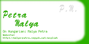 petra malya business card